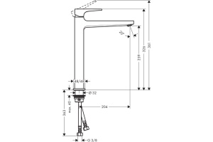 Смеситель Hansgrohe Metropol 74512000 для раковины - 2