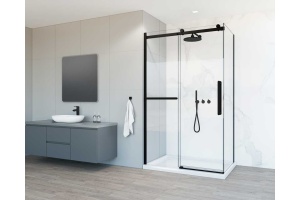 Душевой уголок Vincea Como Soft 130х90 профиль черный стекло прозрачное  - 2