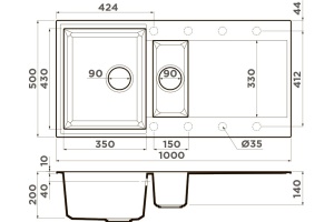 Мойка кухонная Omoikiri Sakaime черный (4993892) - 2