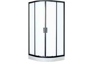 Душевой уголок Royal Bath НК 90х90 с поддоном профиль черный стекло матовое