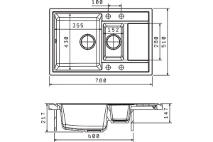 Мойка кухонная Florentina Липси 780К грей - 2