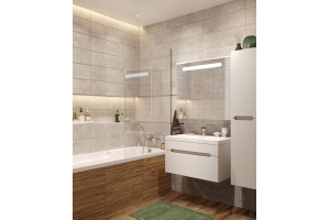 Мебель для ванной DIWO Коломна 80, подвесная, белая, российская (гарнитур, мебель) - 3