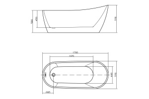 Swedbe Vita ванна отдельноcтоящая акриловая (1700 мм) 8816 - 3