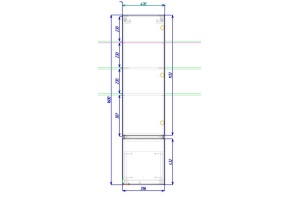 TECHNO Шкаф подвесной, фасады асимметричные, Сосна 400x300x1600, AM-Techno-1600-AC-SO-LW635-R - 2