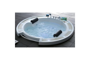 Акриловая ванна Gemy 210х210 белая с гидромассажем