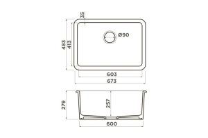 Мойка кухонная Omoikiri Torishima Glossy Natceramic/белый (4993866) - 2