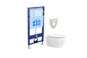 SET AQUATEK ЛЕЯ (рама AQUATEK Standard INS-0000012(без клавиши и крепежа)+унитаз ЛЕЯ AQ1199-00 с тонким сиденьем soft-close
