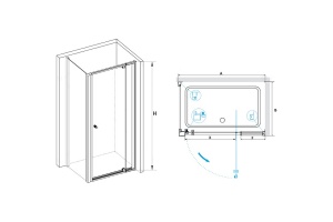 Душевой уголок RGW Passage 80х70 черный стекло прозрачное - 2