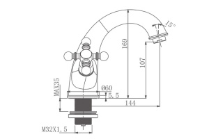 Смеситель для раковины Gappo бронза - 2