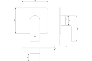 Смеситель Omnires Baretti BA7845BL C ВНУТРЕННЕЙ ЧАСТЬЮ, для душа, чёрный - 2