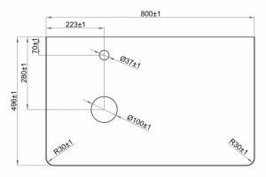 Столешница Misty Роял 80 серая матовая - 3