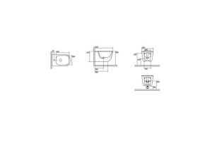 Kerasan Tribeca Биде подвесное 55см, c 1 отв под смеситель, c креплением WB9N, цвет: черный матовый - 2