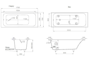 Ванна из искусственного камня Salini Orlando 170x70 102011M S-Sense, матовый - 2
