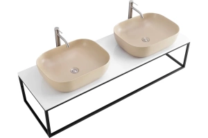 Столешница под раковину BelBagno с двумя отверстиями белый - 3