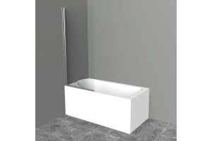 Шторка на ванну BelBagno UNO 80х150 профиль хром стекло прозрачное