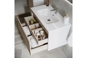 Тумба под раковину подвесная Sancos Smart 100 белая - 3