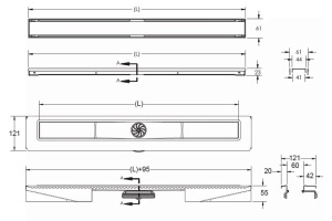 Душевой лоток Berges B1 Keramik 50 золото глянцевое - 2