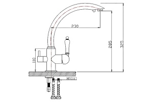 Смеситель Zorg Clean Water для кухонной мойки ZR 314 YF-33 черный металл - 2