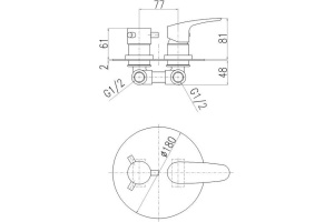Смеситель Rav Slezak Amur Am786K с внутренней частью, для душа - 2