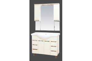 Тумба с раковиной Misty Орхидея 105 бежевая эмаль - 3