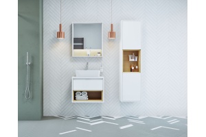 Шкаф-пенал EXCELLENT Tuto 40 белый - светлое дерево - 2