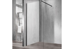 Душевая перегородка Vincea Walk-In 80х200 черный матовый стекло прозрачное