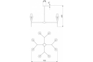 Люстра на штанге Eurosvet Prism 60143/8 латунь - 2