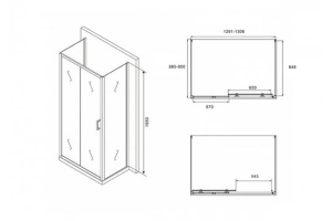 Душевой уголок Abber Schwarzer Diamant 130х90 черный (AG30130BH-S90B) - 3