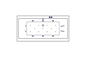 Акриловая ванна Excellent Pryzmat Slim 160x75 белая золото с гидромассажем - 2