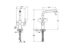 Смеситель для кухни Vitra Split хром - 3