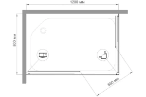 Душевой уголок Royal Bath HPD 120х80 профиль хром стекло рифленое - 3