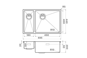 Мойка кухонная Omoikiri Taki хром (4993182) - 2
