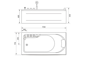 Гидромассажная ванна Gemy  172x77 см (G9006-1.7 B L) - 3