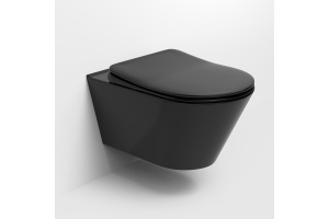 Унитаз подвесной Boheme Avva с крышкой черный матовый