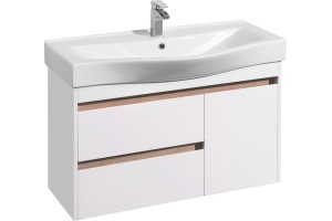 Тумба с раковиной Aquaton Нортон 100 белый глянец