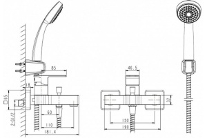 Смеситель Bravat Riffle F672106C-B для ванны с душем, с лейкой - 3