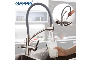 Смеситель для кухни Gappo серый - 2