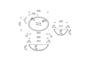 Накладная раковина Vincea 50х35 черная - 3