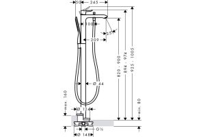 Смеситель Hansgrohe Metris 31471000 напольный - 3
