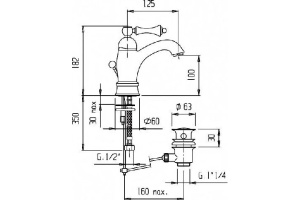Смеситель Cezares Margot MARGOT-LSM1-A-01-Bi для раковины - 2