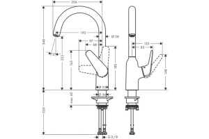 Кухонный смеситель однорычажный, 220, 1jet Hansgrohe 71802000 - 3