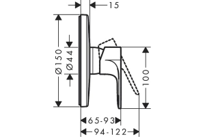 Смеситель для душа Hansgrohe Rebris S черный матовый - 3