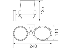Стакан Veragio Bonjour VR.BNR-7843.CR с мыльницей, хром - 2