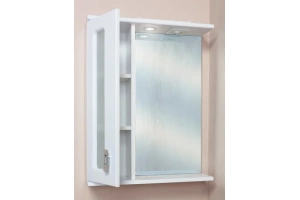 Зеркало-шкаф Onika Кристалл 58 L с подсветкой, белый (205817) - 3