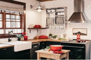 Смеситель для кухни GPD Retro черный матовый - розовое золото - 3