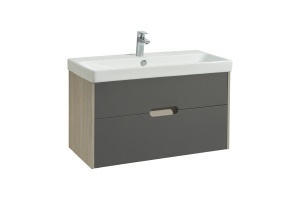 Тумба под раковину Aquaton Оливия 90 светлое дерево-серый - 2