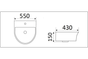 Раковина подвесная Ceramalux N белый (78370С) - 2