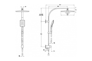 Душевая система Vitra Shine Square хром - 3