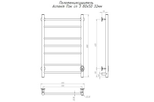 Полотенцесушитель электрический Тругор Аспект ПЭК СП3 80x50 - 2