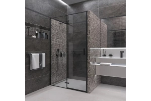 Душевая дверь в нишу Veconi Vianno VN-73B 100 см профиль черный (VN73B-100-01-C4) - 2